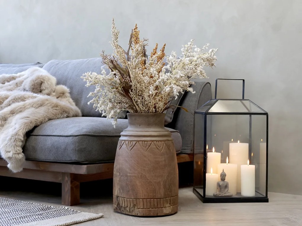 Vas decorativ din lemn reciclat, H44 cm ,Grimaud
