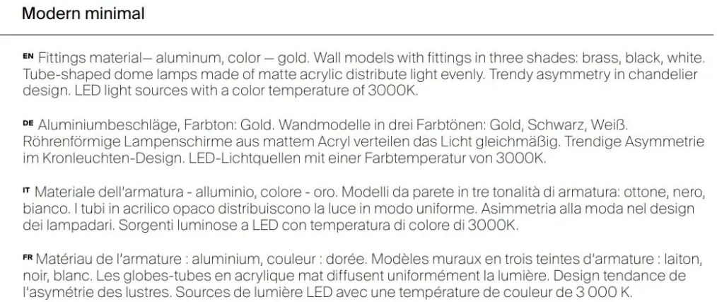Aplica de perete LED design high-tech minimalist Axis auriu
