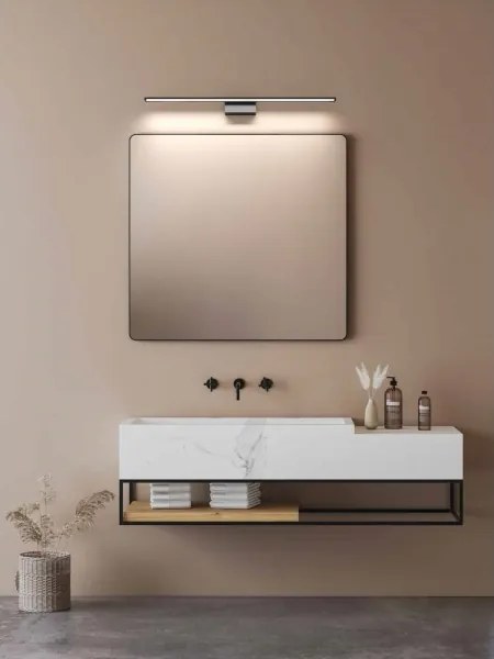 Open Design OR86164 - Oglindă iluminată LUCE cu LED, 12W/230V, CCT, 91,5 cm, IP44, negru