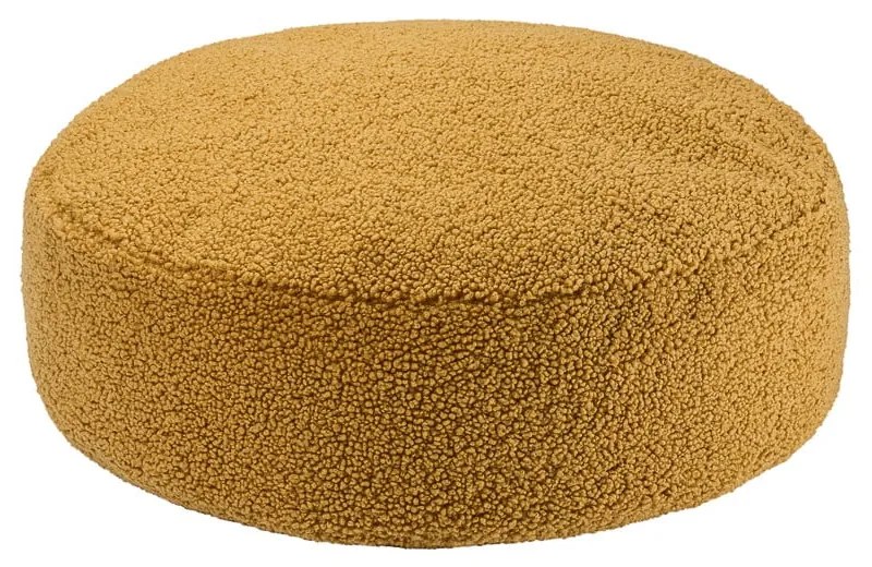 Fotoliu puf pentru copii maro cu tapițerie din țesătură bouclé Round – Wigiwama