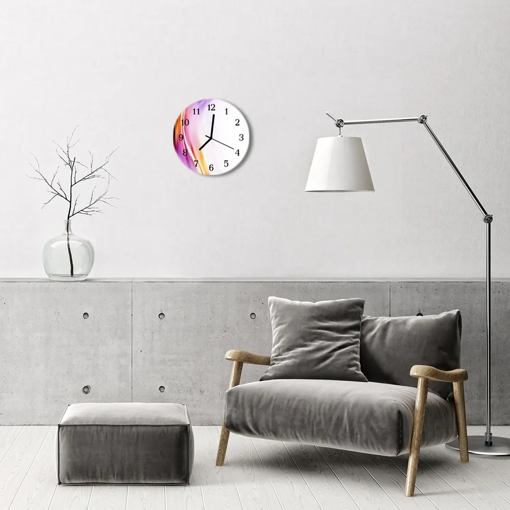 Ceas de perete din sticla rotund Rezumat Art Multi-colorat