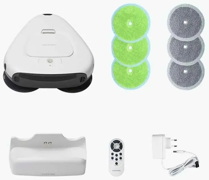 Robot curatare podele Everybot TS300, 27W, 300 ml, Umeda/uscata, Autonomie pana la 200 min, 6 moduri, Senzor anti-cadere/coliziune, Alb