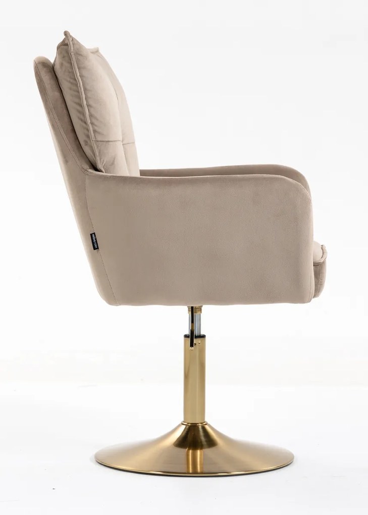 HR250N Scaun Catifea Latte Bază Aurie
