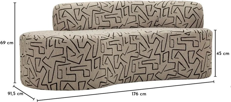 Canapea bej cu tapițerie din țesătură bouclé 176 cm Nairobi – Mauro Ferretti