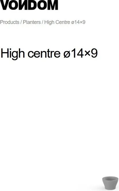 Ghiveci plante design decorativ modern interior / exterior HIGH CENTRE mini 14x9cm