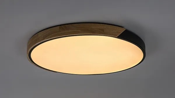 Rabalux 71418 - Lampă LED de tavan MAPLE2 42W/230V 3000/4000/6500K negru/stejar Ø61 cm