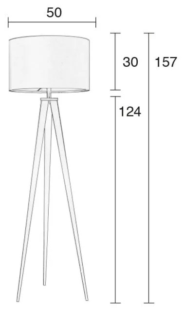 Lampadar Zuiver Tripod, ø 50 cm, alb