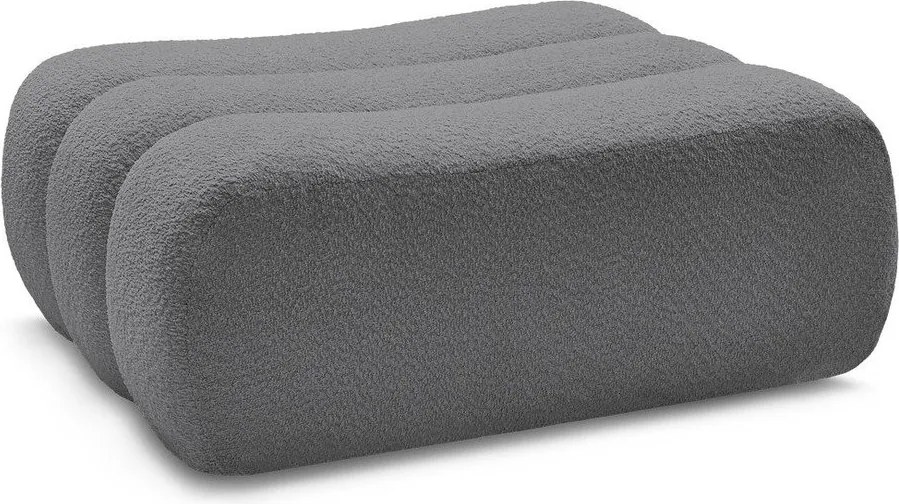 Taburet gri cu tapițerie din țesătură bouclé Azra – Bobochic Paris