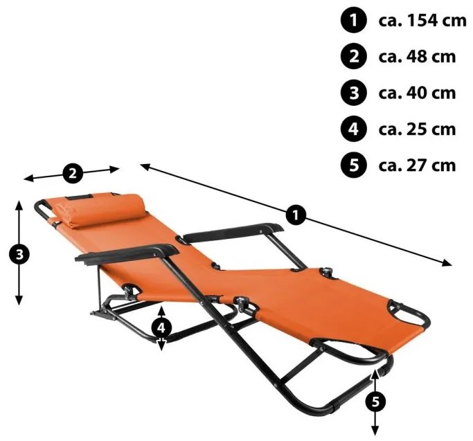 Scaun de grădină pliant -portocale