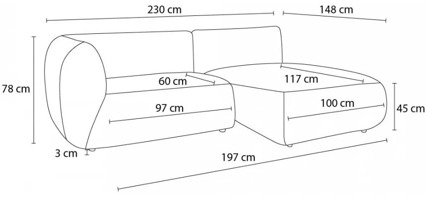 Colțar alb cu tapițerie din catifea reiată (cu colț pe partea stângă ) Lecomte – Bobochic Paris