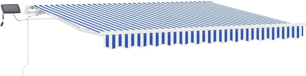 vidaXL Cortina Retractabilă Manual Albastru și Alb 350 x 250 cm