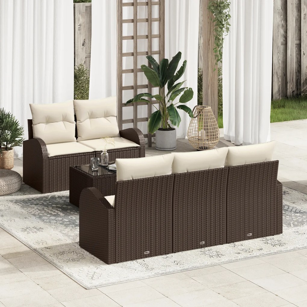 vidaXL Set de canapele pentru grădină 6 pcs Maro 55 x 55 x 37 cm