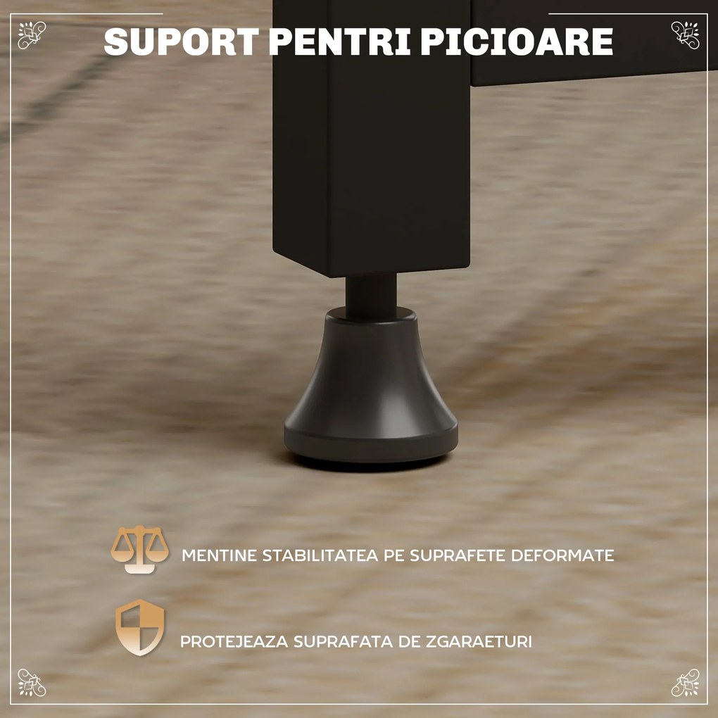 HOMCOM Set de Masă de Bar și Scaune cu Raft de Depozitare, 91x49x91 cm, Maro Rustic | Aosom Romania