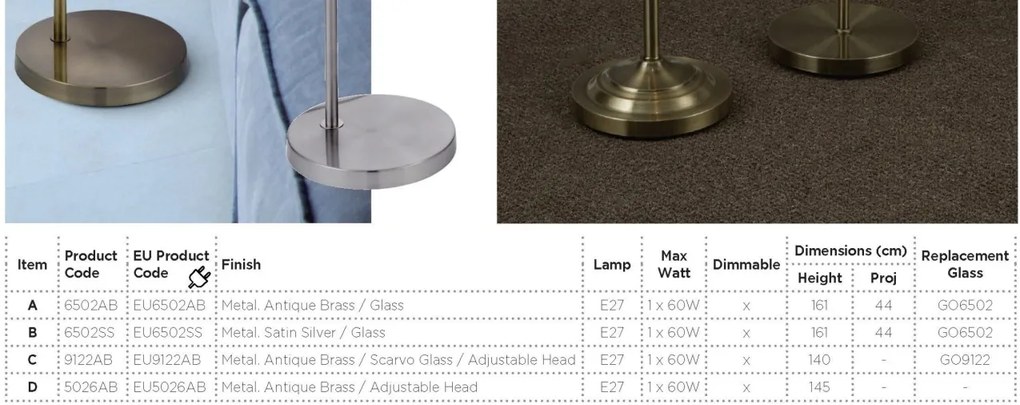 Lampadar / Lampa de podea stil clasic Fisherman EU6502AB SRT
