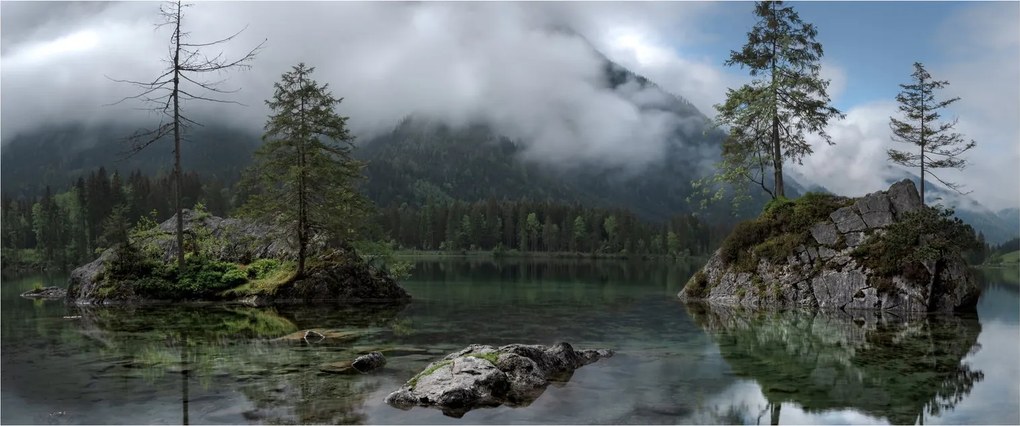 Tablou cu pomi în lac (120x50 cm)