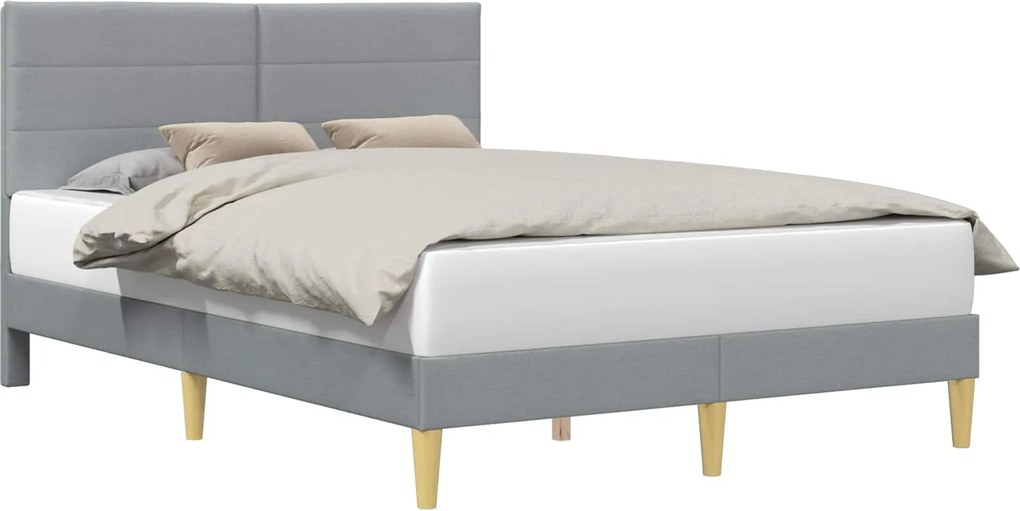 vidaXL Cadru de pat cu headboard Gri deschis 140 x 200 cm țesătură