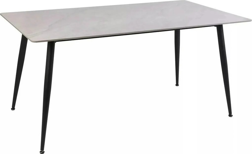 Masa RION, gri cu efect de marmura, ceramica/metal, 160x90x76 cm