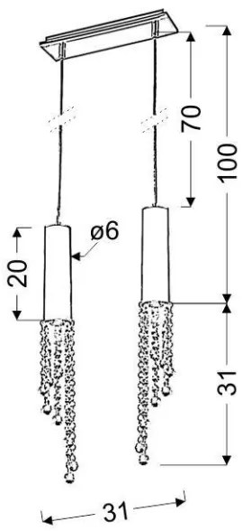 Lustră LED pe cablu DUERO 2xLED/3W/230V