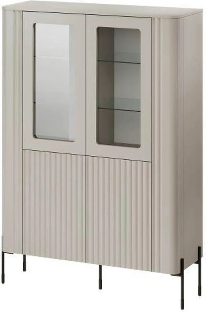 Vitrina VERA, casmir, PAL laminat/sticla, 110x40x160 cm