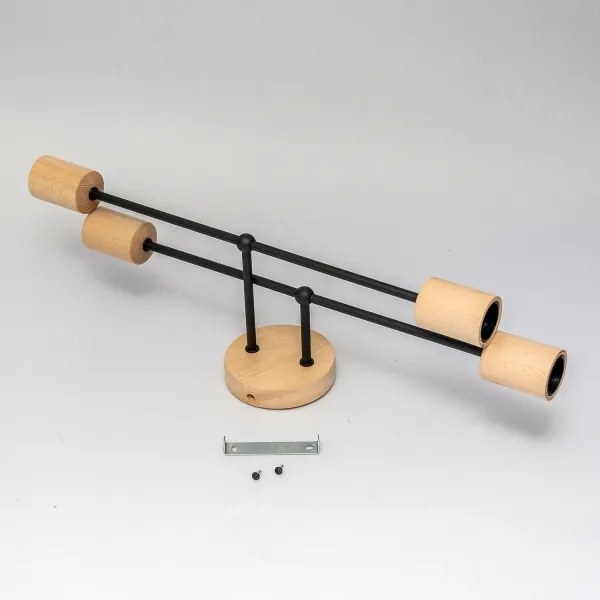 Lustră aplicată CAMBRIDGE 4xE27/15W/230V, din lemn de pin