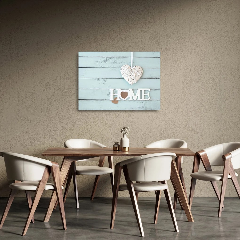Tablou pe sticlă - I love home (70x50 cm)