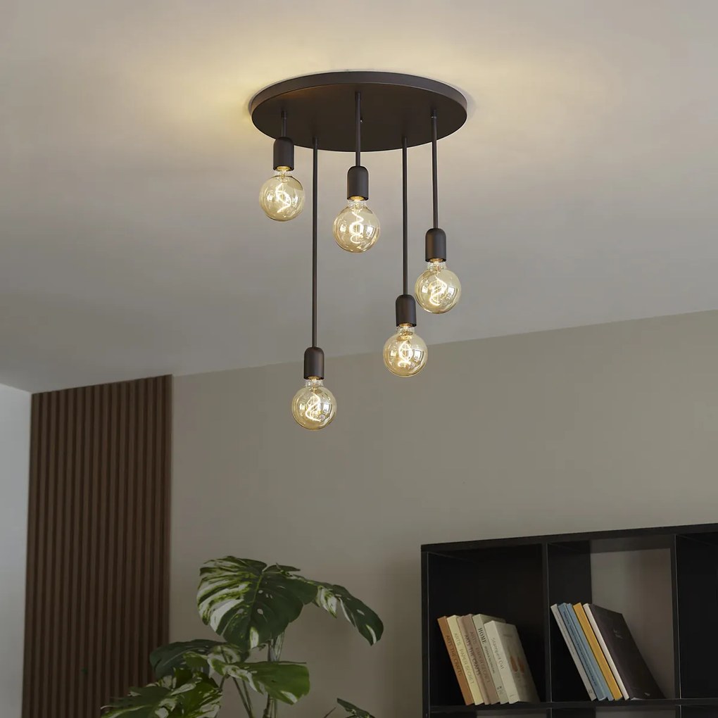 Plafoniera moderna neagra cu 5 lumini - Facil