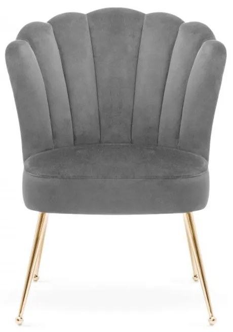 Scaun Bolonia velvet gri inchis/gold - H90