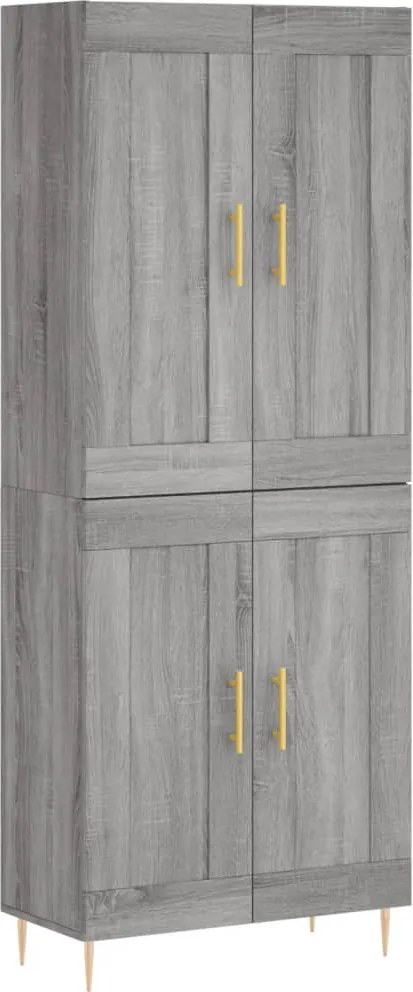 vidaXL Dulap înalt, gri sonoma, 69,5x34x180 cm, lemn compozit