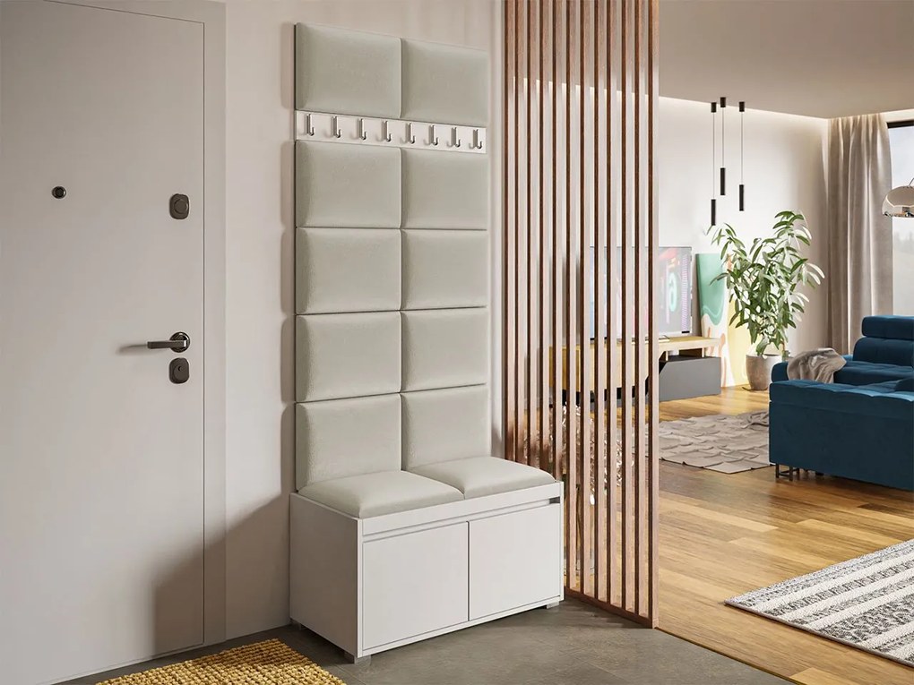 Mobilier pentru hol Kendora 80 (cu 12 buc panouri tapițate Pazara 40x30) (manila 02). 1054009