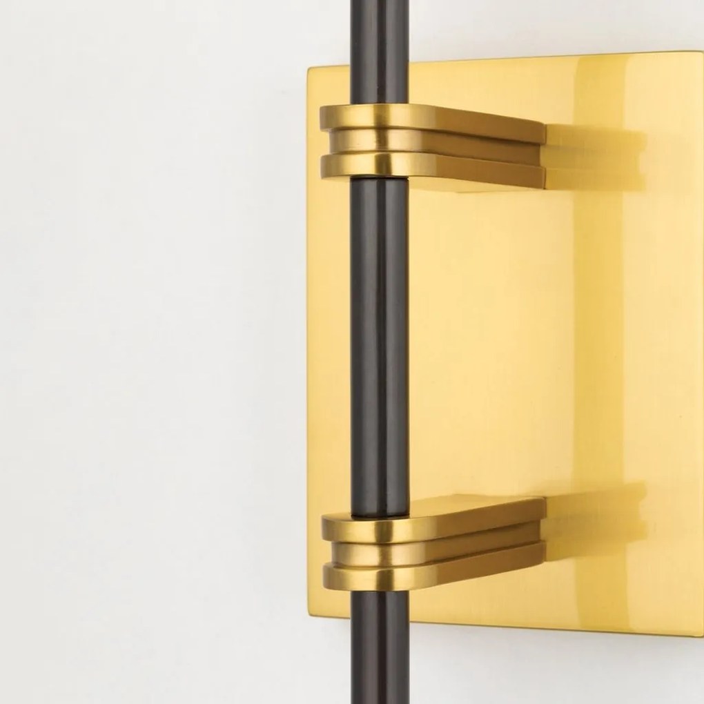 Aplica de perete design modern DENISE alama antichizata, negru