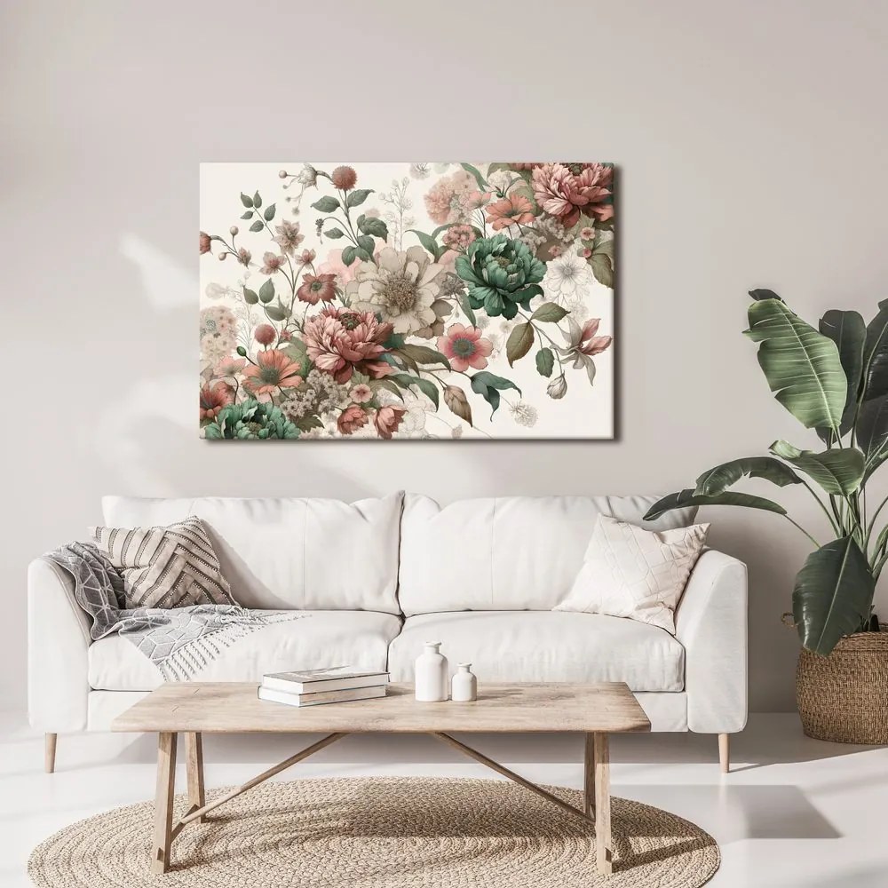 Tablou flori delicate în tonuri pastelate