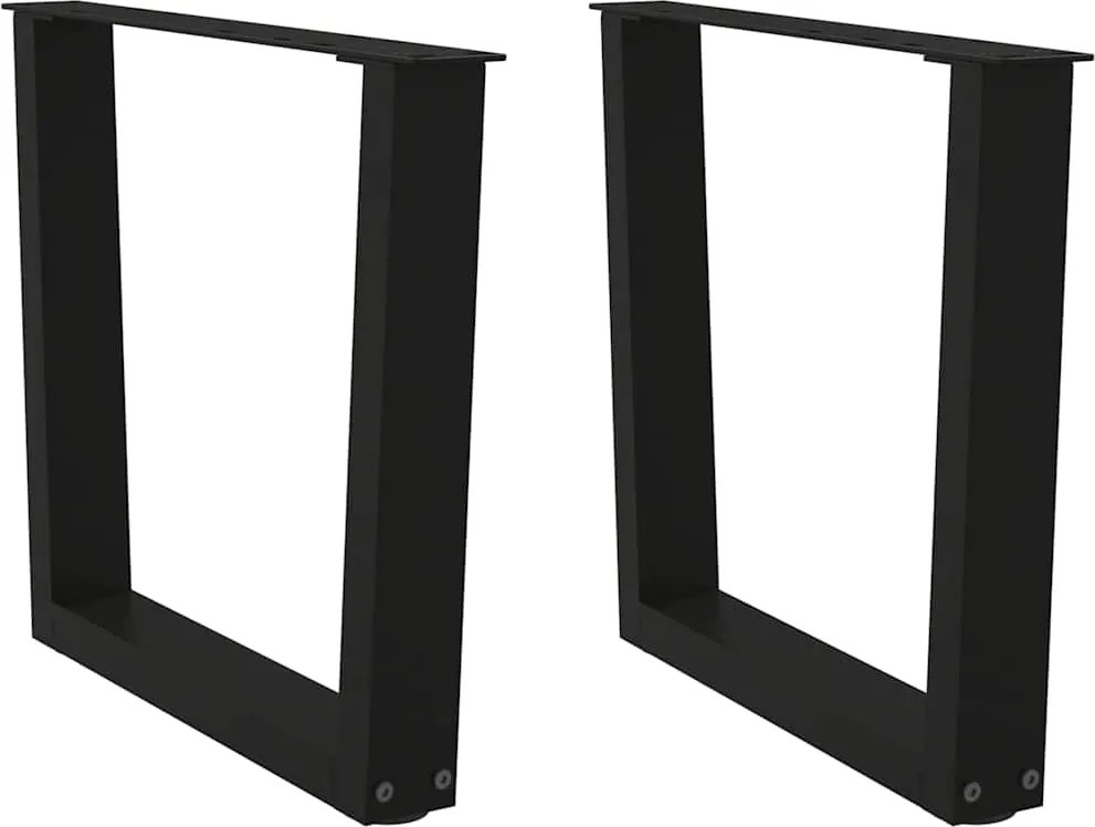 vidaXL Picioare pentru măsuță de cafea în formă de V, 2 buc., negru, 60 x (42-43,3) cm, oțel