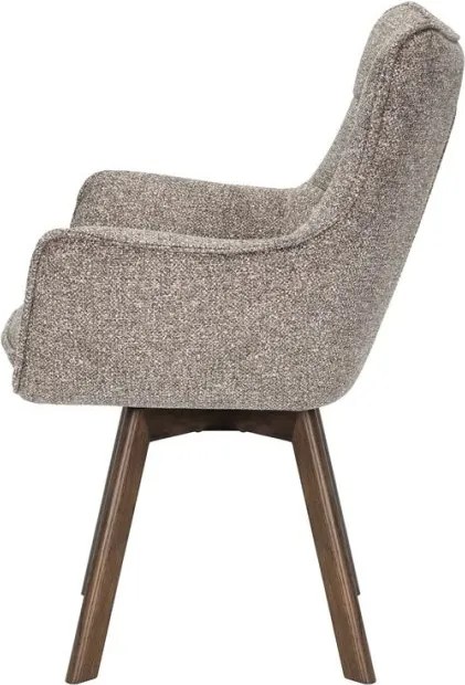 Set de 2 scaune pivotante picioare din lemn THOR gri taupe