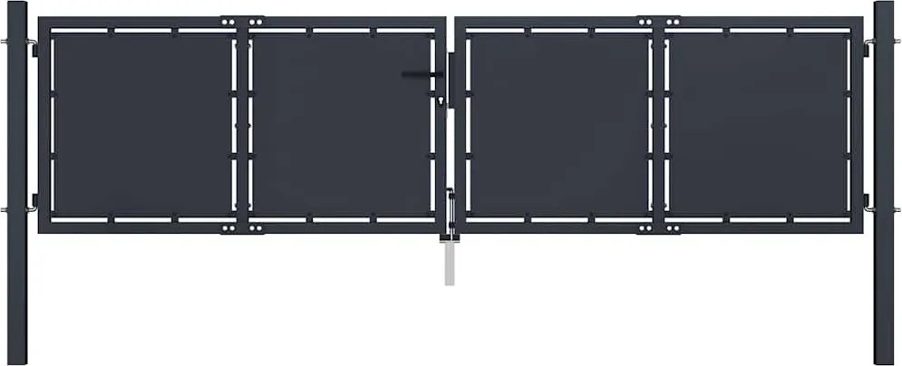 vidaXL Poartă de grădină din oțel 300x100 cm antracit