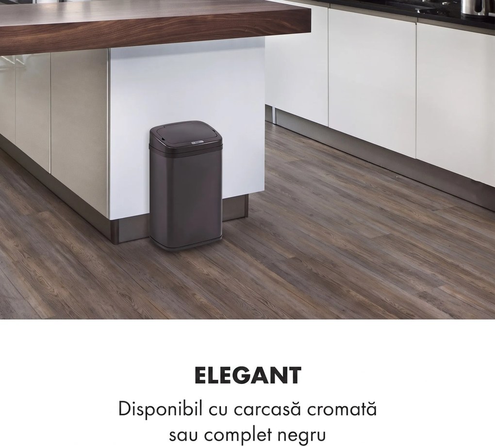 Klarstein Cleansmann, coș de gunoi, cu senzor, 30 de litri, pentru saci de gunoi, ABS, negru