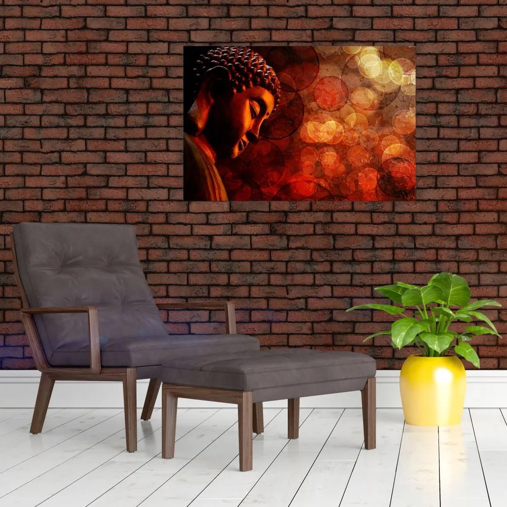 Tablou - Buddha în nuanțe roșii (90x60 cm)