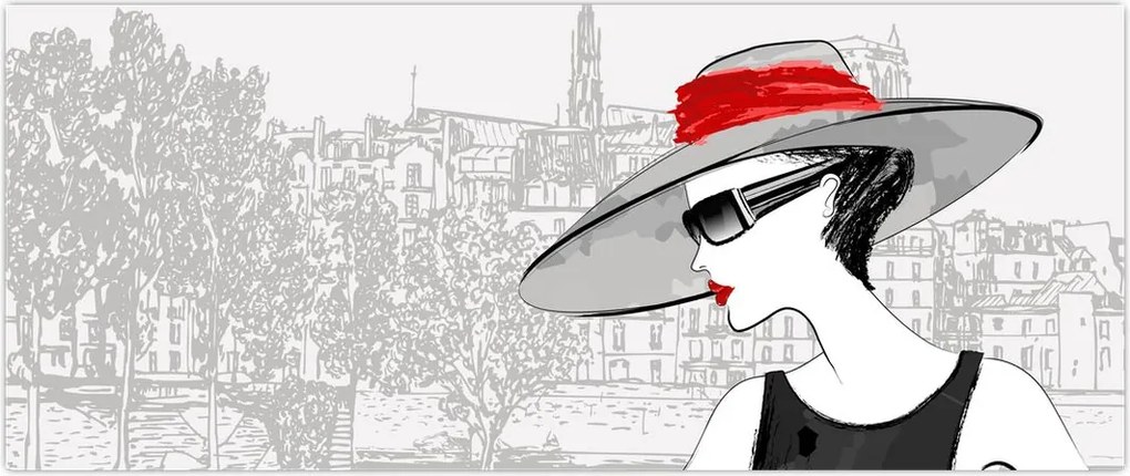 Tablou - Doamna la oraș (120x50 cm)