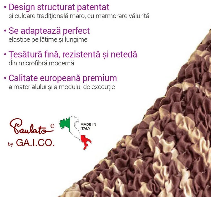 Huse bielastice UNIVERSO NOU dungi maro fotoliu clasic (l. 60 - 110 cm)