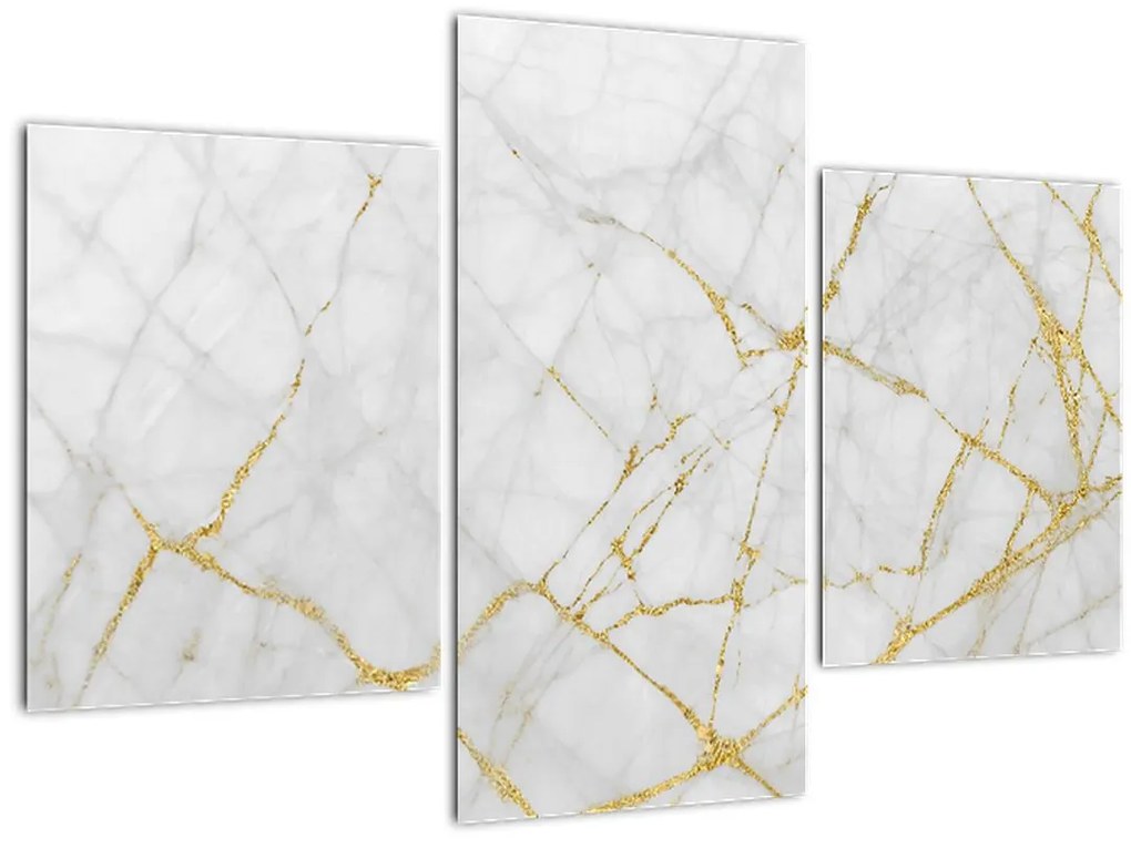 Tablou - Marmură alb- auriu (90x60 cm)