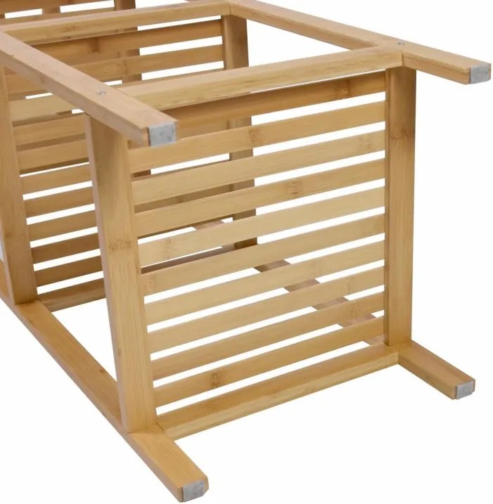 Raft din bambus, 5 rafturi, pătrat 33 x 33 x 146 cm