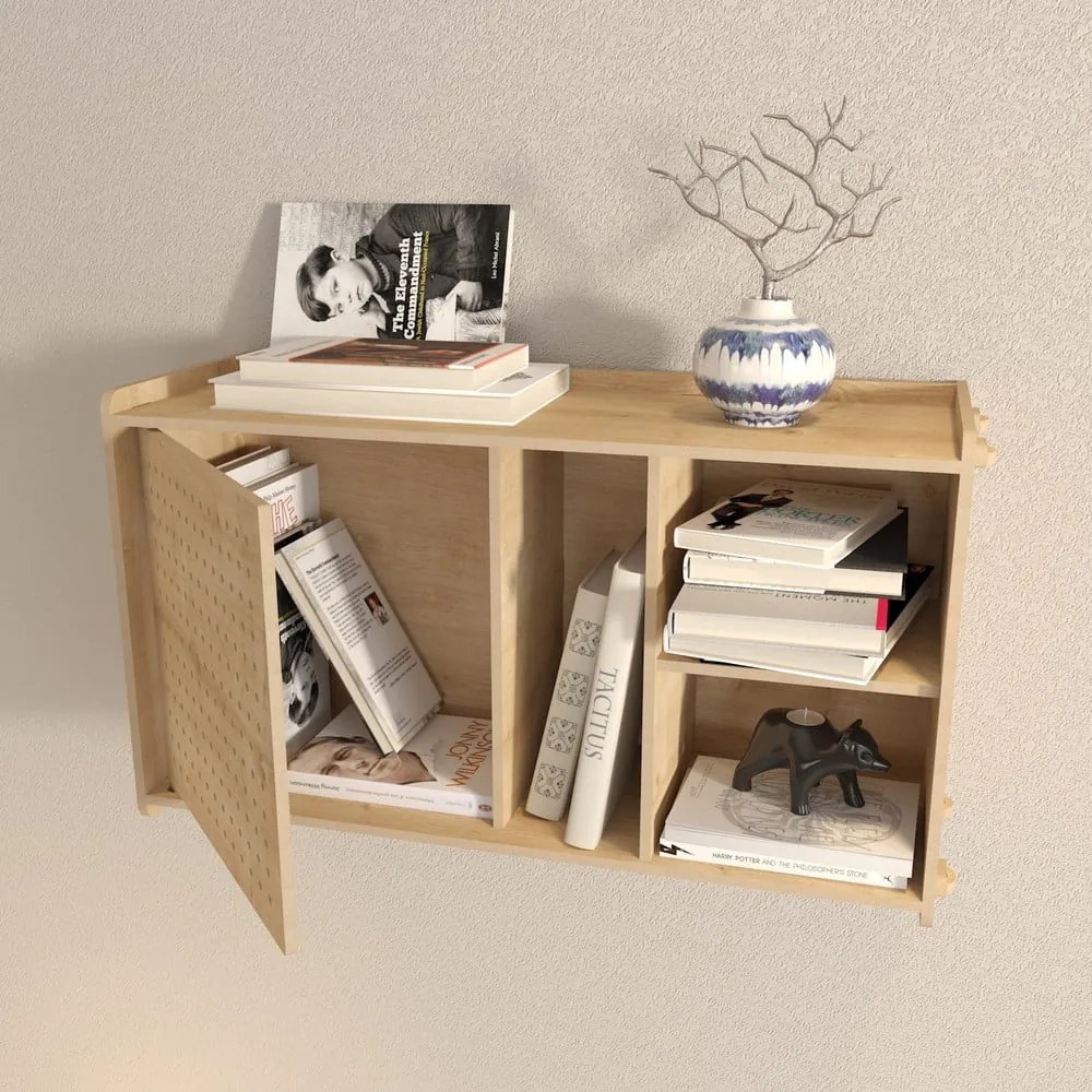 Bibliotecă de perete cu aspect de lemn de stejar 65x30 cm Sima – Kalune Design