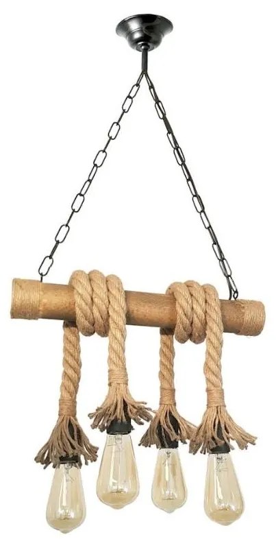 Lustră pe lanț Brilagi KOS 4xE27/60W/230V fag