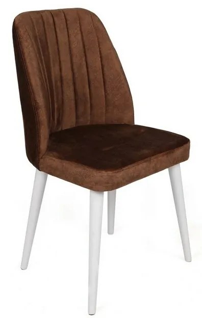 Set de scaune de sufragerie Alfa Brown and White,2 buc.