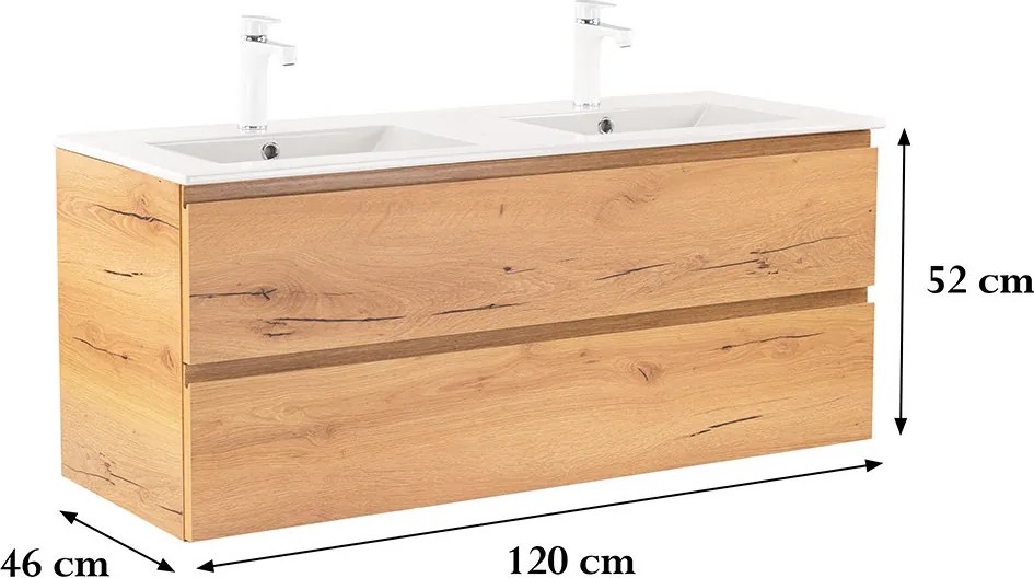 Vario Pull 120 dulap de bază cu chiuvetă stejar-oak