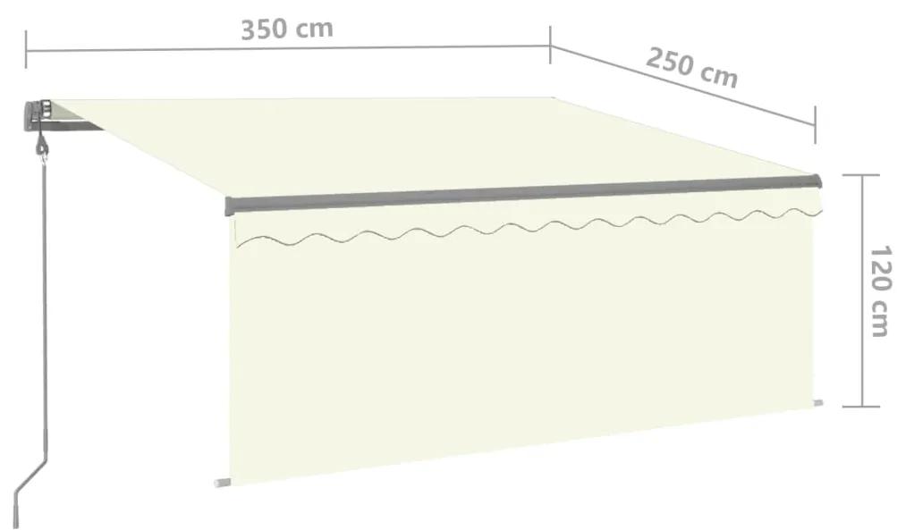 Copertina retractabila automat cu stor, crem, 3,5x2,5 m Crem, 3.5 x 2.5 m