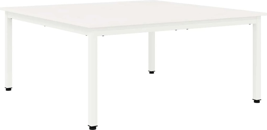 vidaXL Masă de cafea Alb 100 x 100 x 45 cm Lemn de pin masiv