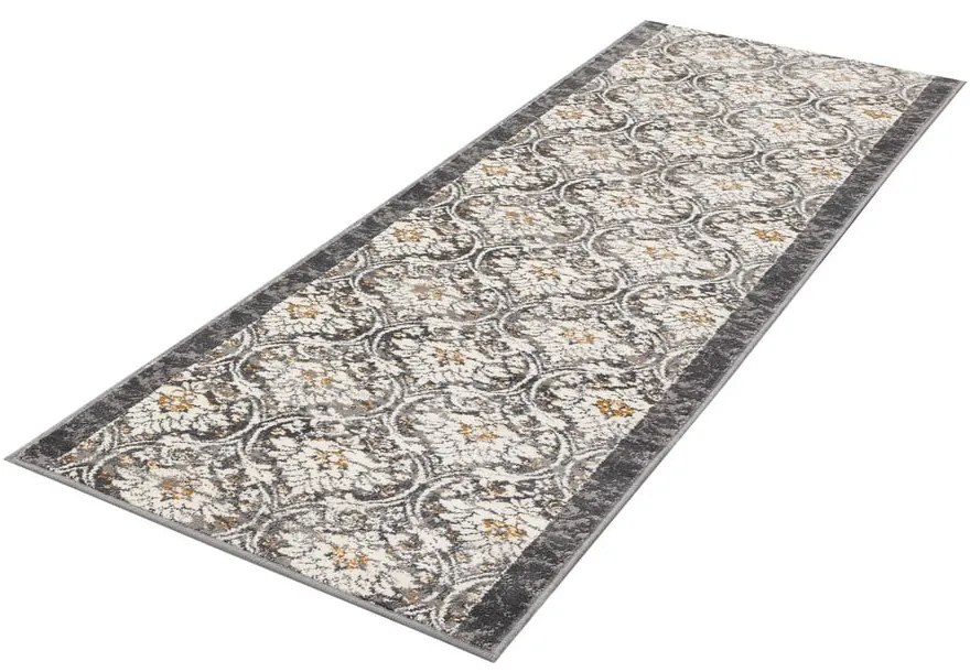 Covor tip traversă gri închis-fildeș 80x250 cm Soft Viskan – FD