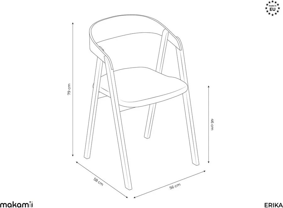 Scaun de sufragerie burgundy din lemn masiv Erika – Makamii