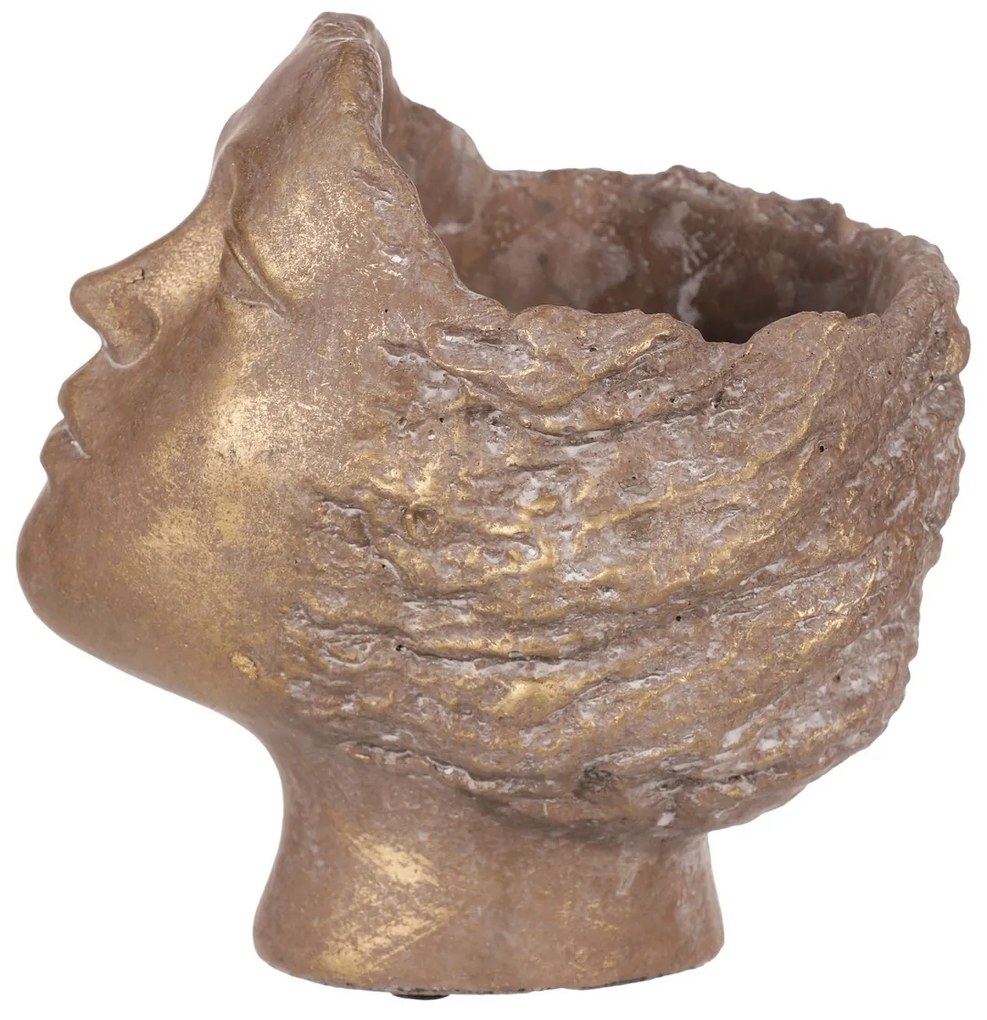 Cap de oală de beton, cupru, diametru 14 cm , 18 x14 x 19 cm