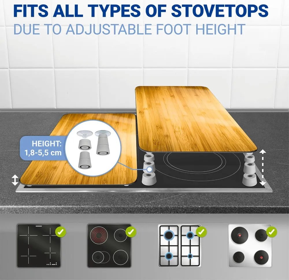 Protecții de aragaz 2 buc. din sticlă temperată 52x30 cm Wooden – Maximex